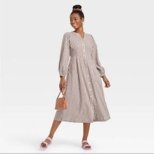 Universal Thread Gingham Button Midi Dress